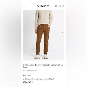 Dylan Slim 5-Pocket Peached Stretch-Cotton Pant